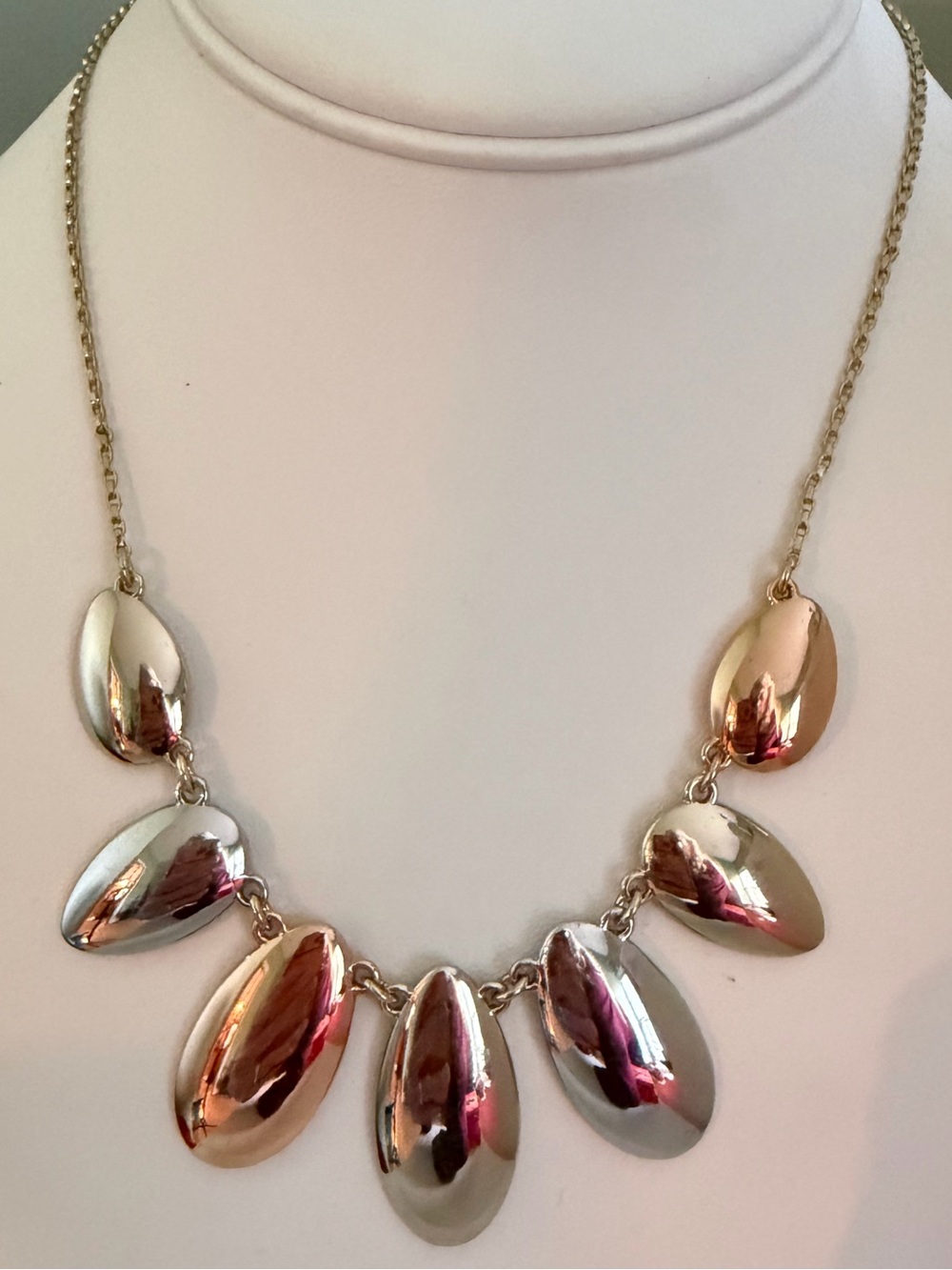 LOFT Mixed Metal Teardrop Statement Necklace 16โ